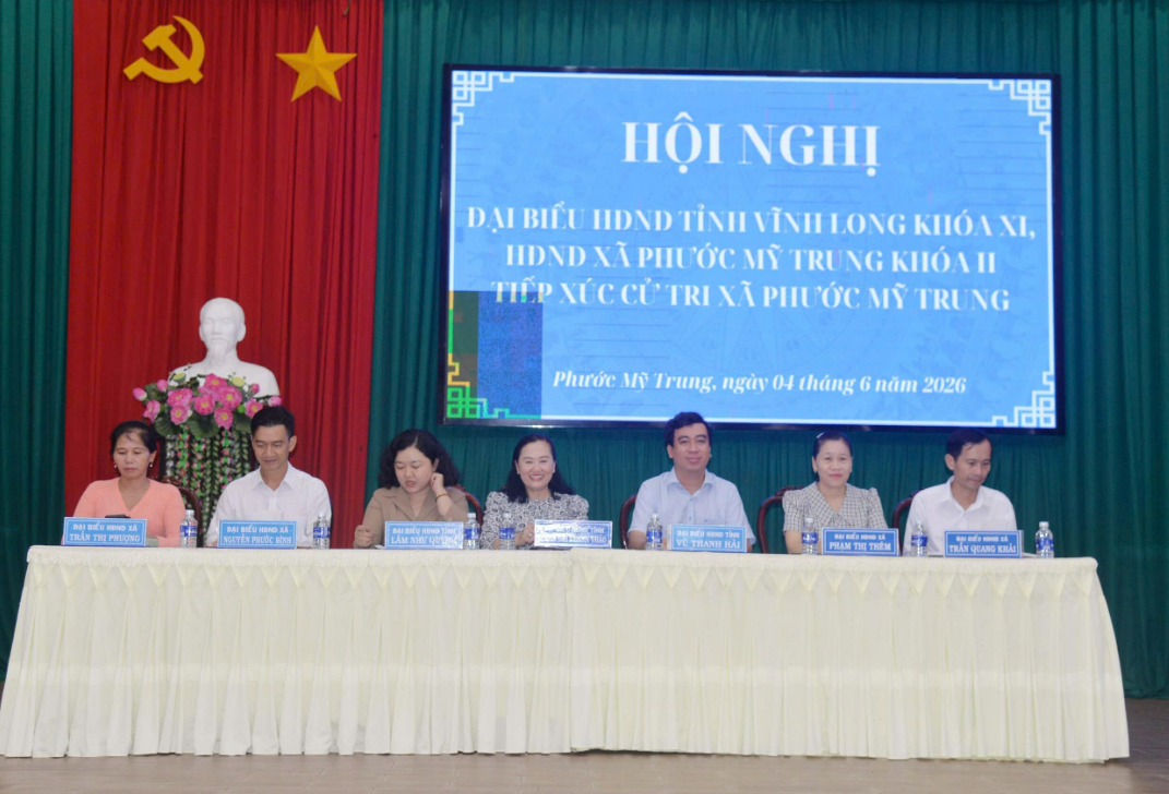 Phước Mỹ Trung tổ chức cho đại biểu HĐND tỉnh khóa XI và đại biểu HĐND xã khóa II tiếp xúc với cử tri trước kỳ họp thường lệ giữa năm 2026