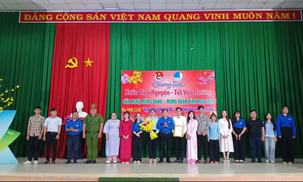 Xã đoàn Phước Mỹ Trung tổ chức chương trình “Xuân Tình Nguyện – Tết Yêu Thương”, văn nghệ mừng Đảng – mừng Xuân Bính Ngọ 2026