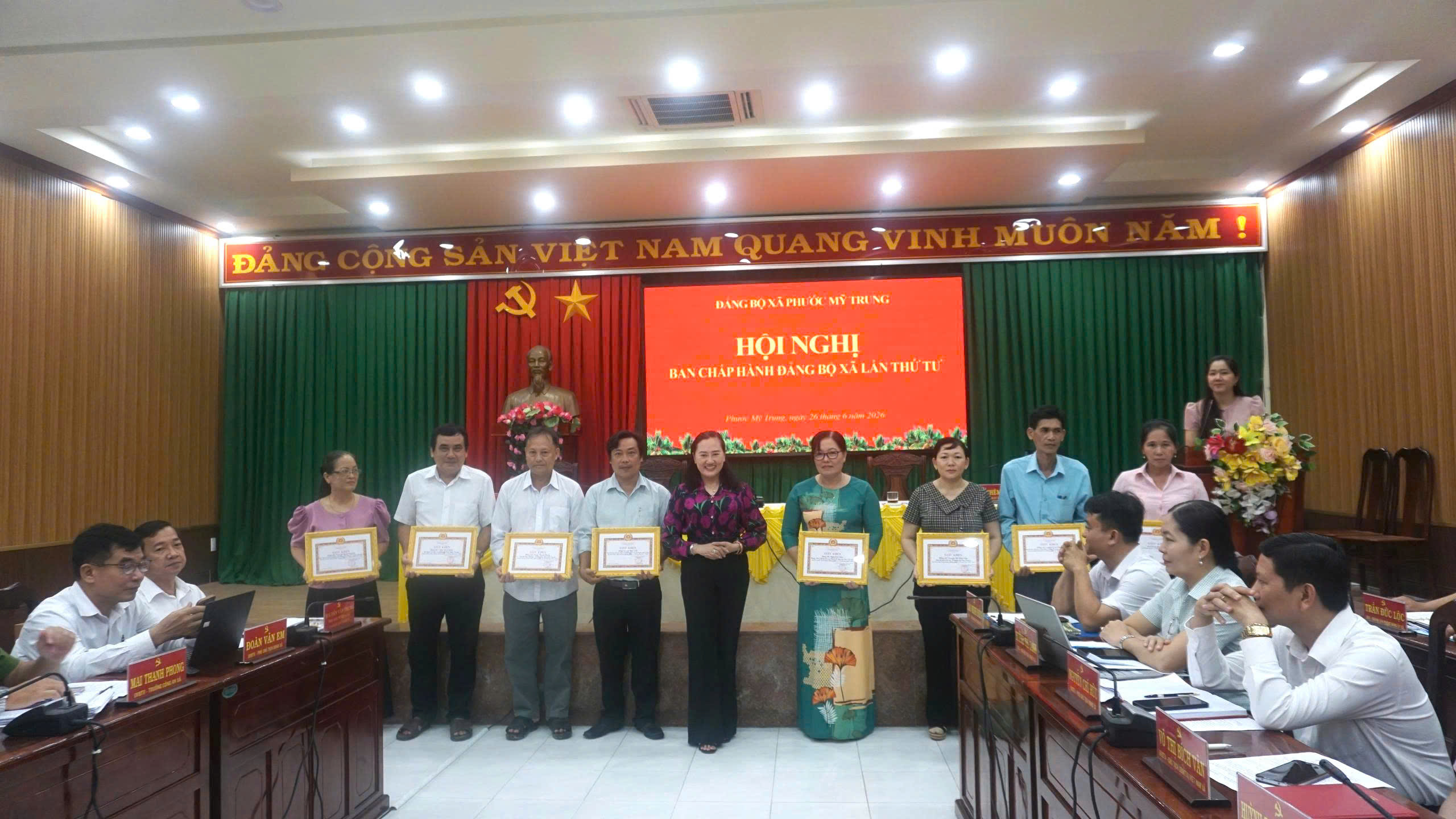 Đảng ủy xã Phước Mỹ Trung tổ chức Hội nghị sơ kết công tác 6 tháng đầu năm 2026