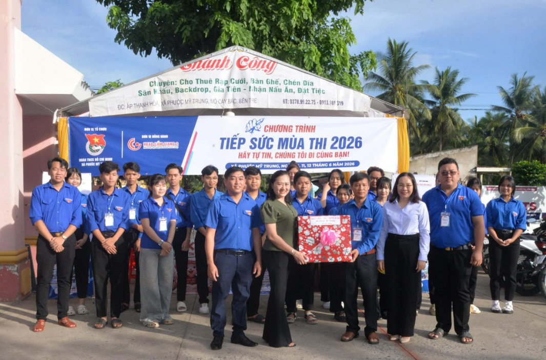 Phước Mỹ Trung thăm hỏi và động viên đội hình tiếp sức mùa thi năm 2026