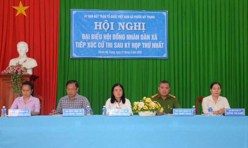 Tổ đại biểu Hội đồng nhân dân xã Phước Mỹ Trung tiếp xúc cử tri xã Thạnh Ngãi (cũ) sau Kỳ họp thứ nhất Hội đồng nhân dân xã khóa II, nhiệm kỳ 2026-2031