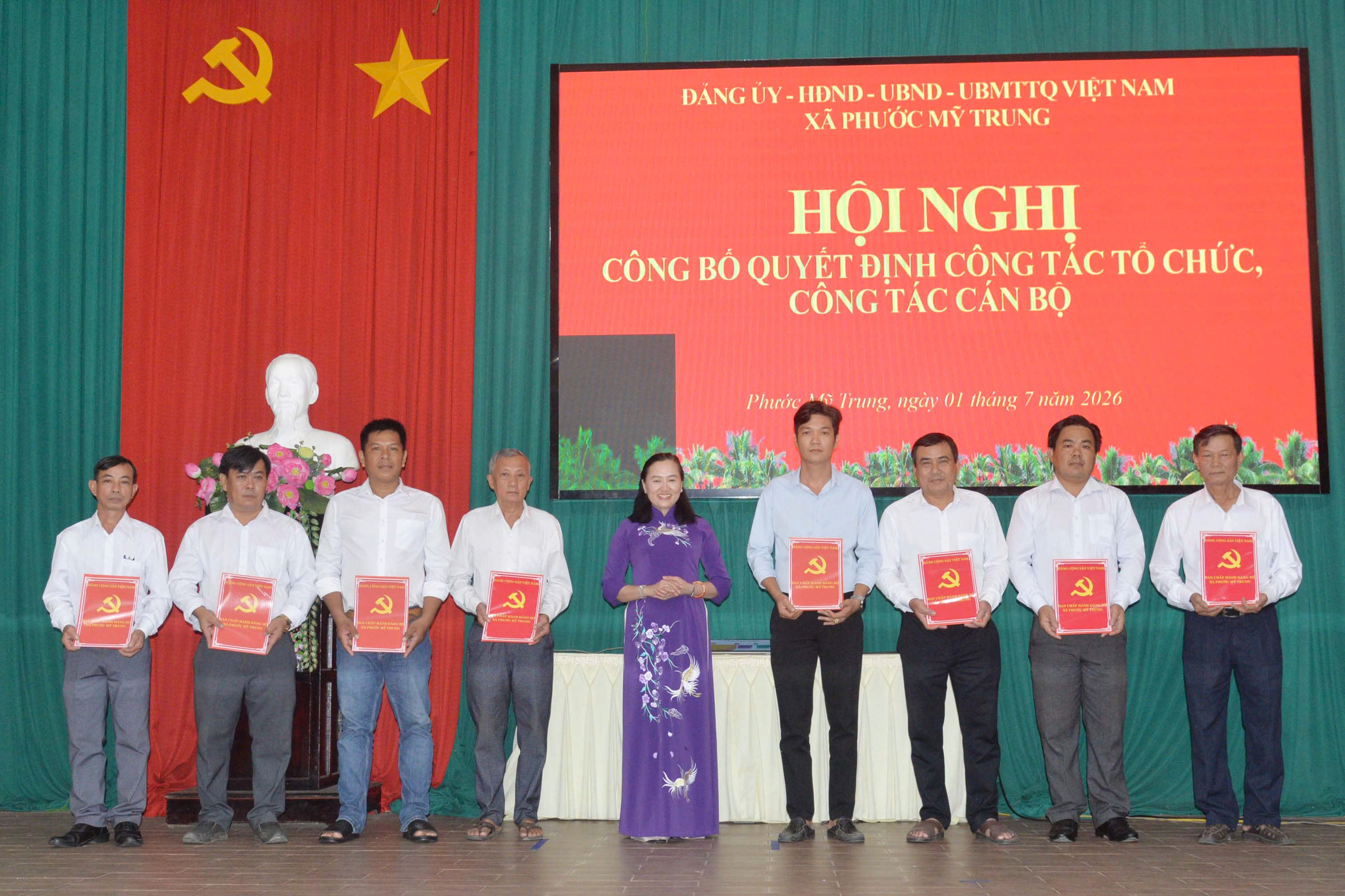 PHƯỚC MỸ TRUNG TỔ CHỨC HỘI NGHỊ CÔNG BỐ QUYẾT ĐỊNH CÔNG TÁC TỔ CHỨC, CÔNG TÁC CÁN BỘ