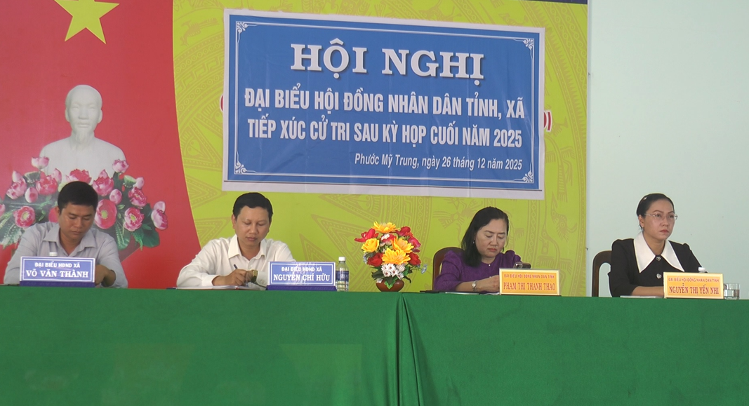 Đại biểu hội đồng nhân dân tỉnh Vĩnh Long tiếp xúc cử tri xã Phước Mỹ Trung sau kỳ họp lệ kỳ cuối năm 2025