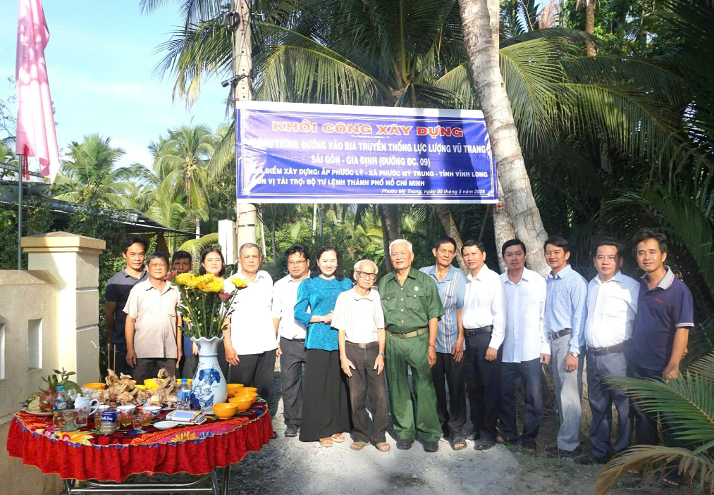 Phước Mỹ Trung khởi công xây dựng đường vào Bia truyền thống lực lượng vũ trang Sài Gòn - Gia Định