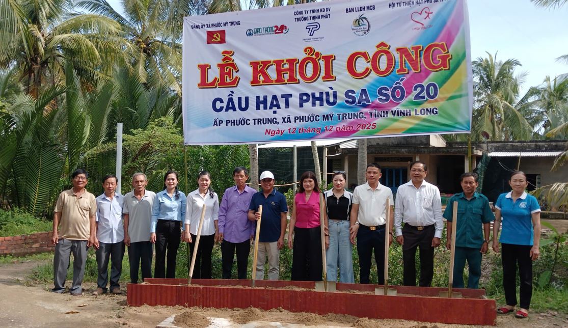 Phước Mỹ Trung khởi công cầu giao thông nông thôn liên tổ NDTQ số 15, 20 – ấp Phước Trung
