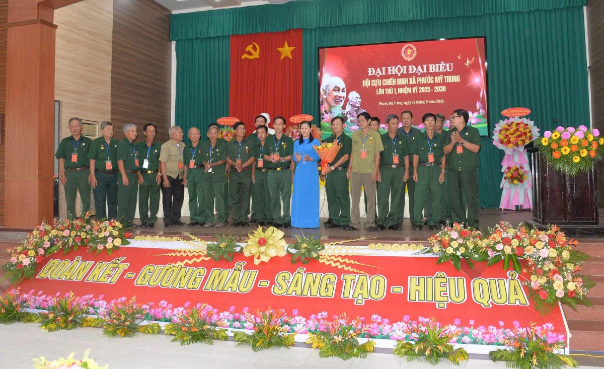 Phước Mỹ Trung tổ chức Đại hội đại biểu Hội Cựu chiến binh xã lần thứ I, nhiệm kỳ 2025 – 2030