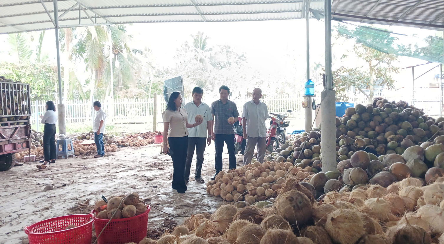 Lãnh đạo xã Phước Mỹ Trung làm việc với Hợp tác xã Thương mại dịch vụ nông nghiệp Chợ Cũ