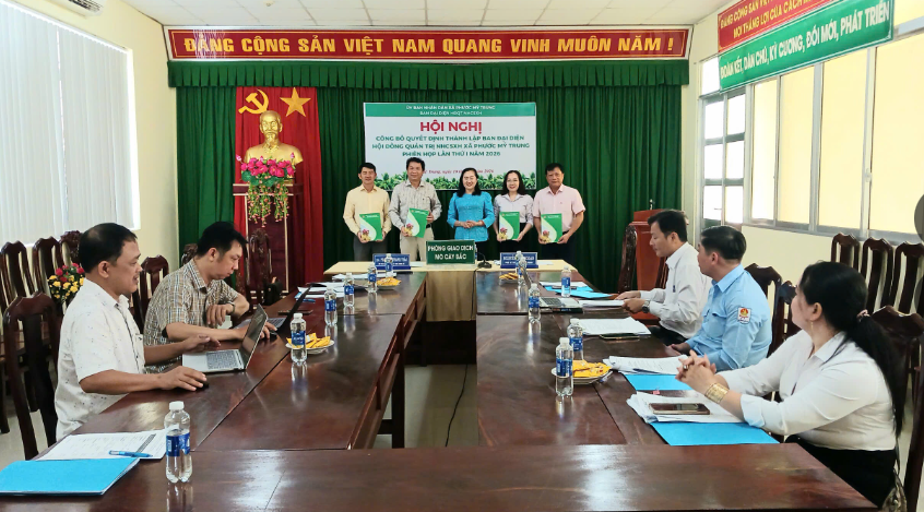Phước Mỹ Trung công bố quyết định thành lập Ban đại diện Hội đồng quản trị ngân hàng Chính sách xã hội và tổ chức phiên họp lần thứ nhất năm 2026
