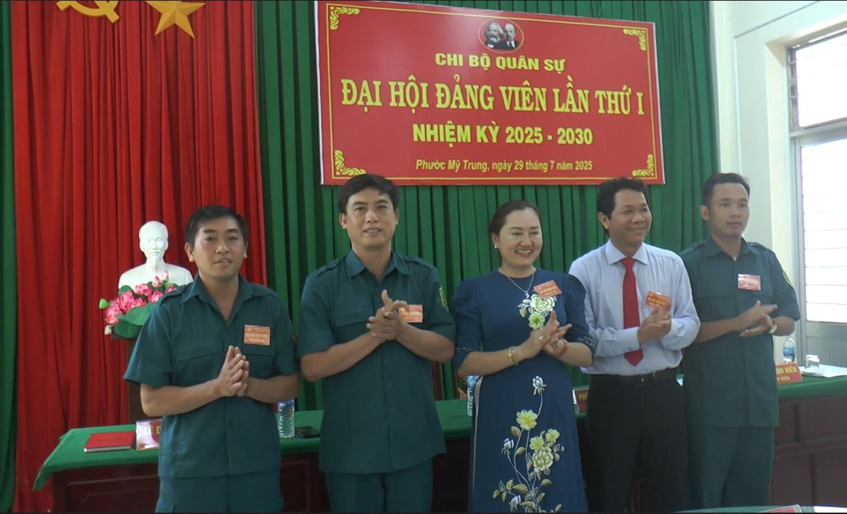 Đại hội Chi bộ Quân sự xã Phước Mỹ Trung  lần thứ I, nhiệm kỳ 2025 – 2030